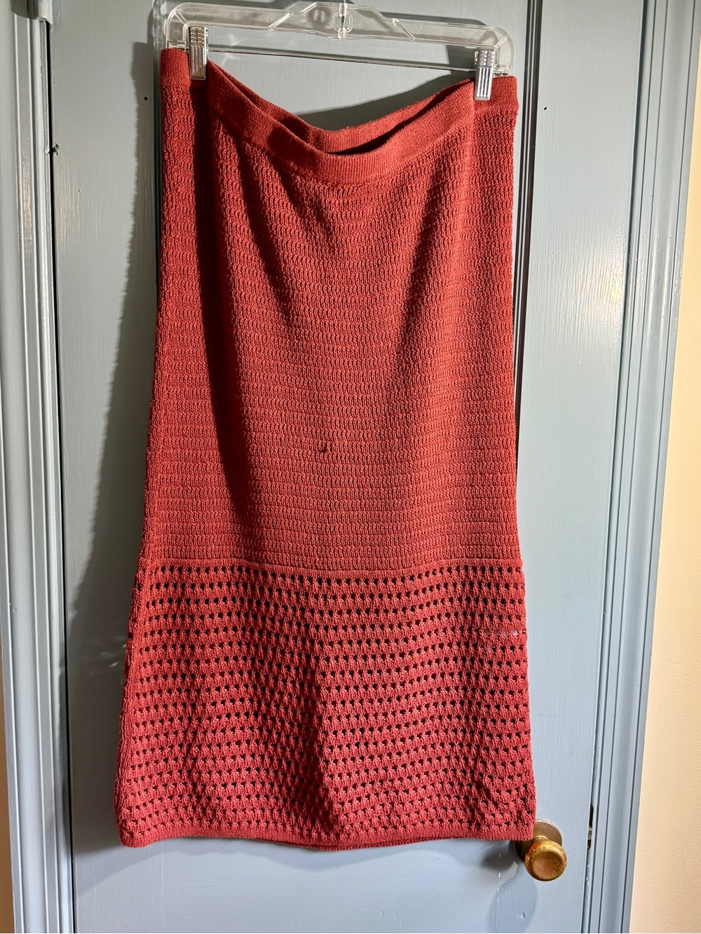 Burgundy Knit Midi Skirt